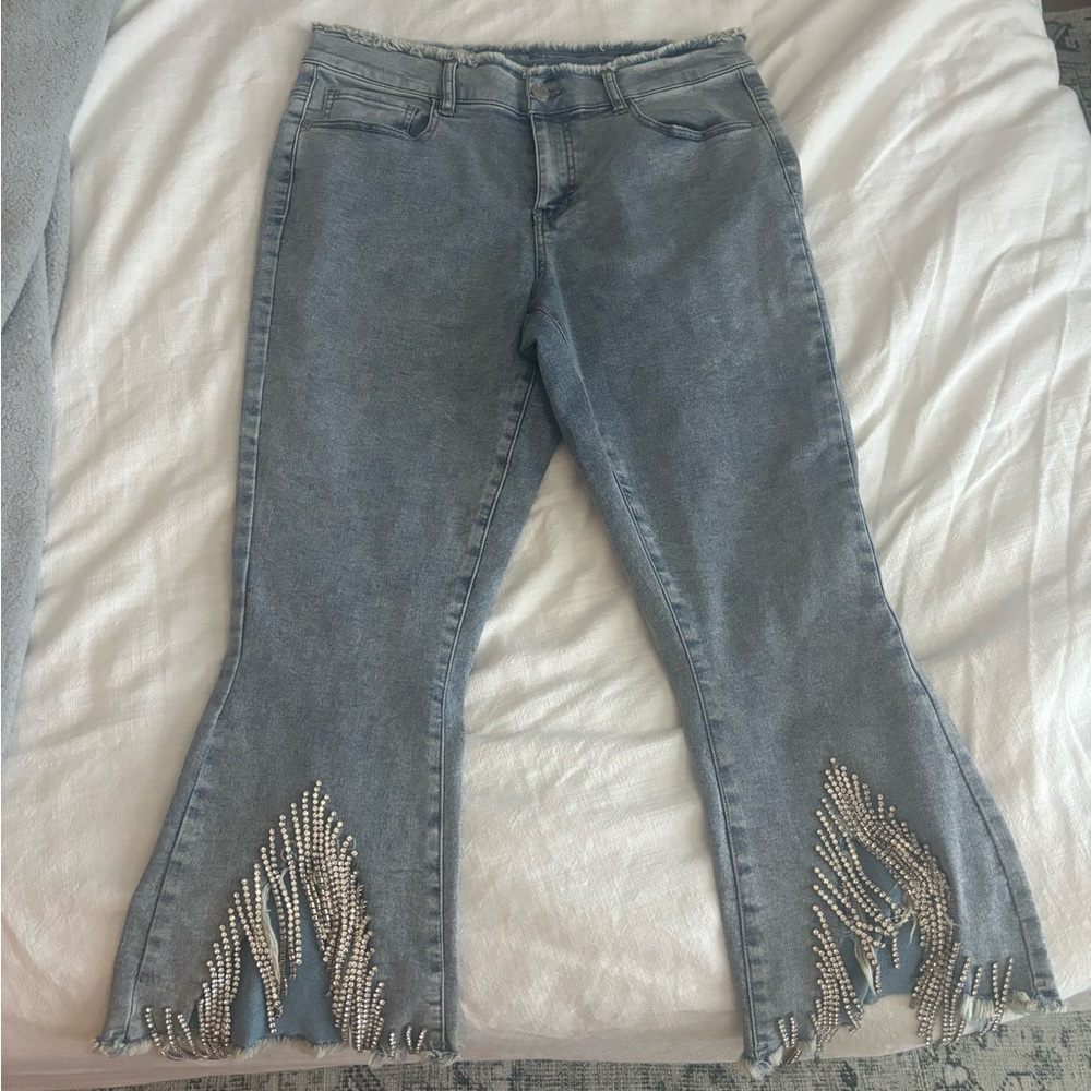 Venus diamond jean tassels